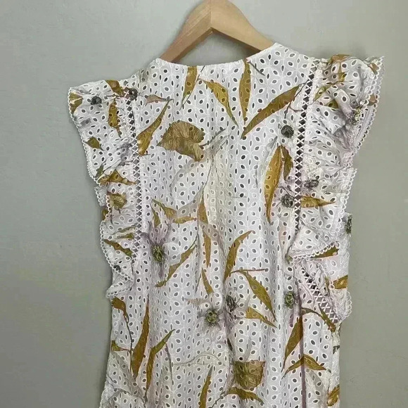 Ted Baker Adaale Cabana Ruffled Button Front Top - Picture 15 of 16